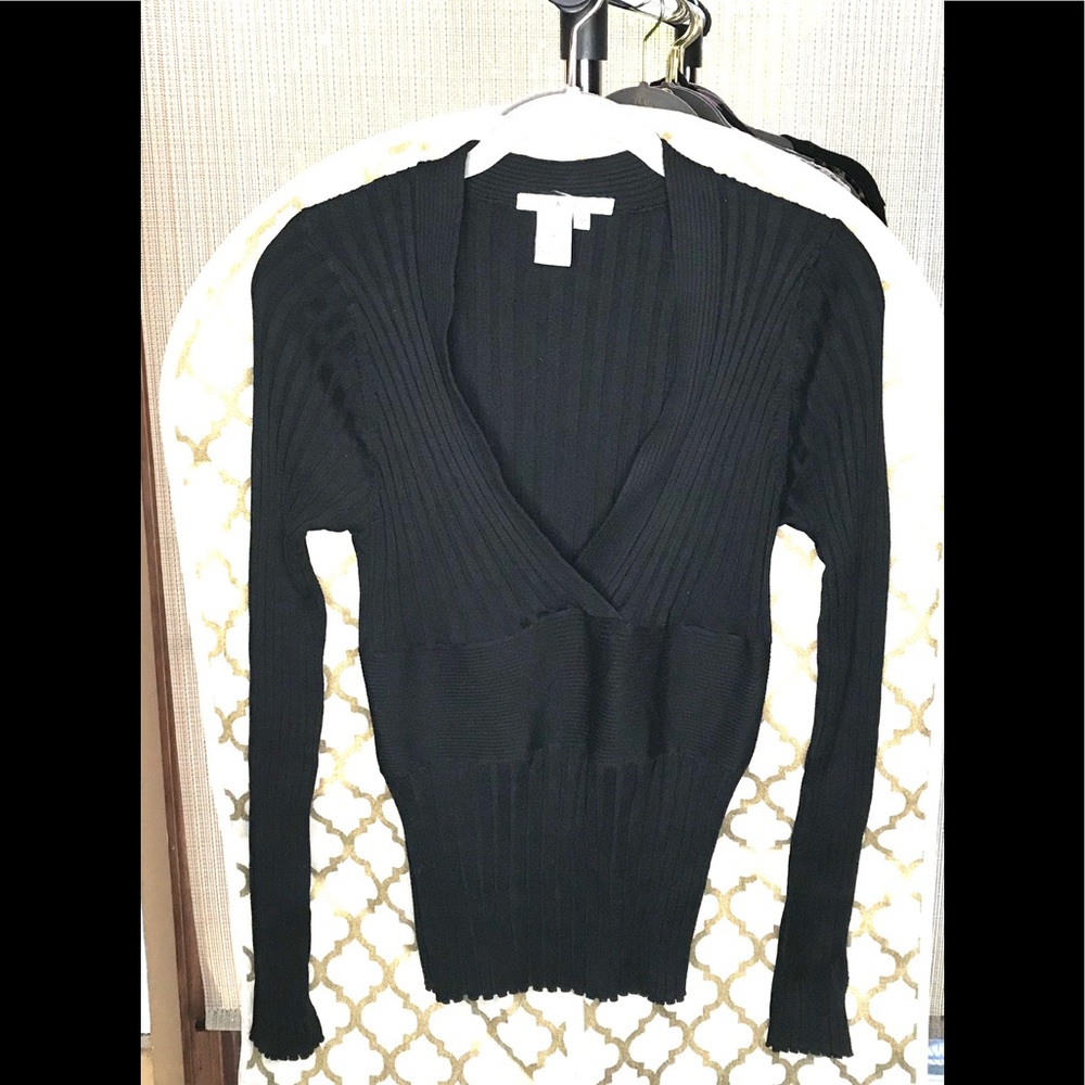 CAbi Hourglass Sweater Silk Blend Black M